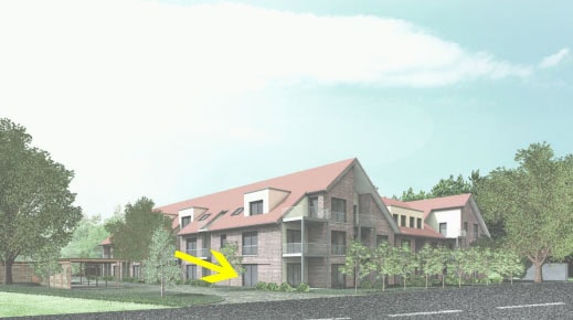 Moderne Mehrfamilienhäuser im Grünen, Hahne Wohnen, Nachhaltiges Bauprojekt in Deutschland.